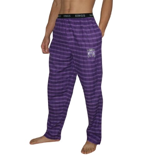 Mens NBA Sacramento Kings Plaid Cotton Thermal Sleepwear / Pajama Pants - Purple & Black (Size: S)