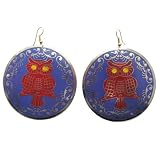 Unique Design Gold Tone Emboss Dangle Earring Jewelry