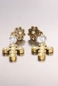 JEWELS D&G ROMANTIC EARRINGS W/CROSSES GOLD AGED DJ0249