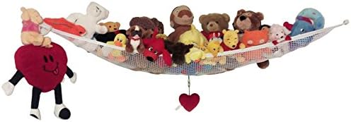 Deluxe Pet Net - Stuffed Animal &amp; Toy Organizer - 25.5" Deep X 51" Wide x 36" Length - White Trim and Net (Pack of 2)