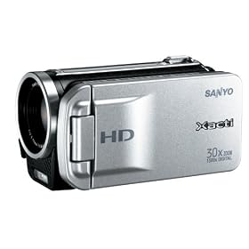 Sanyo VPC-TH1 HD Compact Flash Memory Camcorder w/ 30x Optical Zoom (Silver)