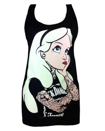 Twisted Punk Disney Alice In Wonderland Tatouage Singlet T Shirt Top
