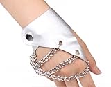 WeShop® - A Pair Of Club Korea Style Fingerless Rivet Punk Chain PU Leather Gloves Silver