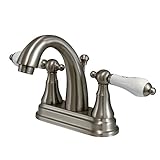 Kingston Brass KS7618PL Two Handle 4 in. Centerset Lavatory Faucet with Brass Pop-up
