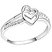 Women's Fashion Heart Crystal Engagement Wedding Cz Band Eternity Cubic Zirconia Ring Silver