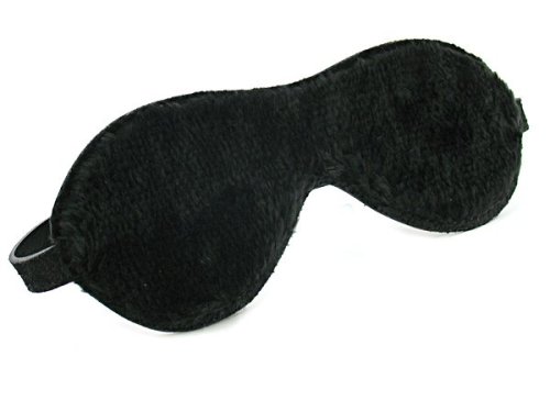 Heart 2 Heart Blindfold Leather Fleece Lined, Black