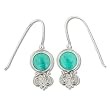 Sterling Silver Turquoise Scroll Design Dangle Earrings by Sajen