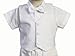 Swea Pea & Lilli Poly Cotton Christening Short Set with Basket Weave Veast and Hat - White Size M (6-12 Months) / 13-17 Pounds