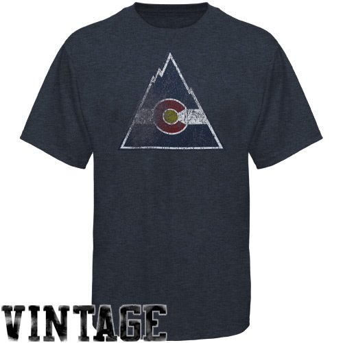 Old Time Hockey Colorado Rockies Vintage Team Logo T-Shirt - Navy Blue (X-Large)