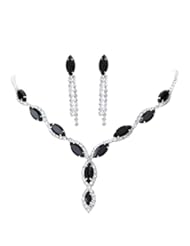 Jewelry: YAZILIND Jewelry Elegant Charm Black Crystal Silver Plated Rhinestone Necklace Set For Wedding - YAZILIND JEWELRY LIMITED