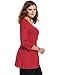 Meaneor Womens V Neck Comfy Loose Fit 3/4 sleeve Tunic Top Peplum Top (L-4XL)