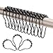 2Lb Depot Shower Curtain Rings Hooks â€“ Premium Stainless Steel â€“ Set of 12 Decorative Shower Curtain Hooks (Black)