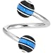 Blue-White-Black Bazooka Spiral Twister Belly Ring