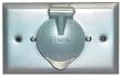 Leviton 4937 Weatherproof Inlet on Flush Mount Wallplate with Aluminum Cover, Straight Blade Receptacle, Gray