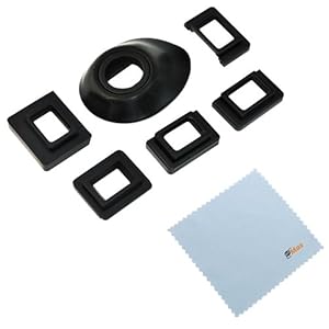 GTMax Universal Eyecup Eye Cup Eyepiece with 5 Adapters + Cleaning Cloth for Canon Nikon Pentax Olympus Fujifilm DSLR / SLR Cameras