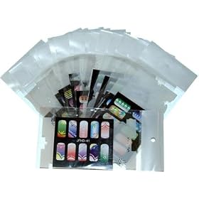AIRBRUSH NAIL STENCIL SET # 3 PACKAGE OF 20 NAIL TEMPLATES Kustom Shop