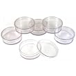 6 Round Gem Jars Beading Clear Storage Organizer 1.75"