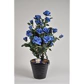 ばら（バラ・薔薇）２本立 青(ブルー)光触媒とアミノ酸のダブルコーティング　消臭力と抗菌力を発揮するアートフラワー（造花）