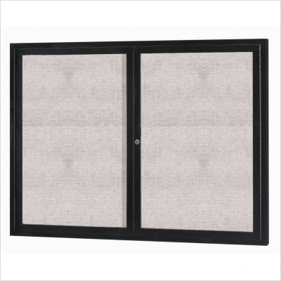 Outdoor Enclosed Bulleting Board Frame Color Clear Satin Anodized Aluminium Number of Doors Three Size 36 H x 72 W