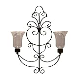 Biedermann and Sons Iron Wall Sconce with 2 Candleholders by Biedermann & Sons