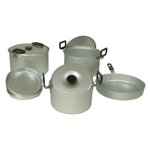 10T Woodman 12 Lot de casseroles et de poêles de camping Argent