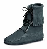 Women's Tramper Ankle Hi Fringe Boot in Grey Suede