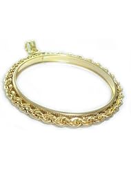 Coin bezel 1 (one) cent Euro Gold Filled Rope