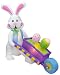 4 Foot Long Easter Inflatable Rabbit Pushing Wheelbarrow + Eggs Yard Decoration