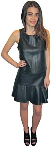 Karina Grimaldi Women's Clara Leather Top in Black, m