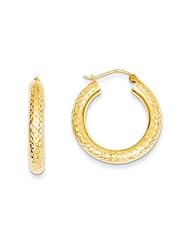 4mm, 14K Yellow Gold Diamond-cut Hoops, 45mm (1 3/4")