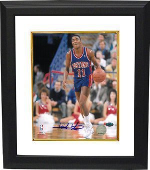 Isiah Thomas signed Detroit Pistons 8x10 Photo Custom Framed- Thomas Hologram