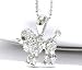 Adorable Iced Crystal Poodle Puppy Dog Charm Necklace