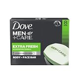 Dove Men + Care Body and Face Bar, Extra Fresh, 4 Ounce, 8 Count