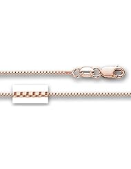 14K Rose Gold Classic Mirror Box Chain (Width 0.8mm)
