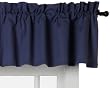 Logan Solid Color Tailored Valence Window Curtain, Blue