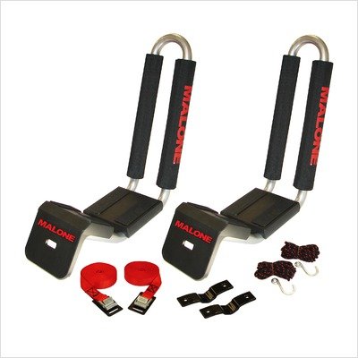 Malone J-Loader J-Style Universal Car Rack Kayak Carrier with Bow and Stern Lines