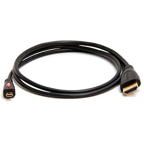 GTMax Gold Plated High Speed Micro HDMI to Standard HDMI Cable - 3Ft for Blackberry Playbook Tablet; Motorola Xoom Tablet , Atrix 4G MB860 , Droid X MB810 , Droid X2 , Droid Bionic XT865 , Targa; LG Optimus 2X P990, Optimus Black , Optimus 3D P920 , LG Revolution , LG Thrill ; HTC EVO 4G, Desire HD2