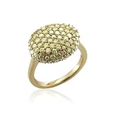 14k Yellow Gold Pebble Natural Fancy Yellow Diamond Ring-2.10 carat