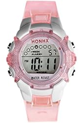 Mokingtop&reg; Fashion Children Girls Digital LED Quartz Alarm Date Waterproof Sports Wrist Watch