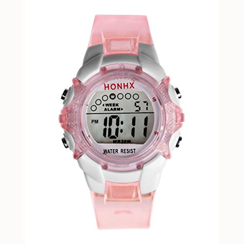 Mokingtop® Fashion Children Girls Digital LED Quartz Alarm Date Waterproof Sports Wrist Watch