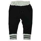 《H28年秋冬物》 nico hrat(ニコフラート) 製品洗い加工済み 30/10綿裏毛ボーダーロングパンツ 95cm/BK NO.B-261062