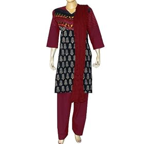 Printed Embroidered Salwar Kameez Cotton Summer Dress Size M (slk427)