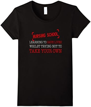 Women's NURSING SCHOOL T shirt - Nurses Gift Medium Black