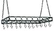 Old Dutch International Rustic Rectangular Pot Rack with Hooks