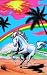 Galloping Unicorn Under Rainbow Blacklight Poster