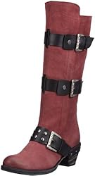 xyxyx Boot XY20134, Damen Bikerboots, Rot (burdeos/negro), EU 39