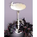 Bird Bath White Cast Iron 23 High by IWDSC
