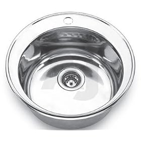 Houzer Hospitality Series SRF18501 20 Top Mount Single Bowl Stainless Steel Round Bar Prep... by