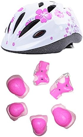 LightReach kids toddler pretty girl Muti-sports lovely helmets No 1 choice (vivid flower with protective pads)