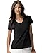 Hanes Women's Nano V-Neck T-Shirt Black Medium